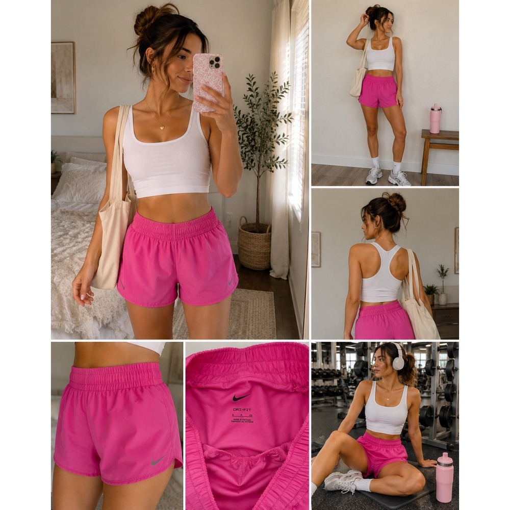 Nike Dri-FIT Running Shorts Pink Athletic Gym Workout Women Small